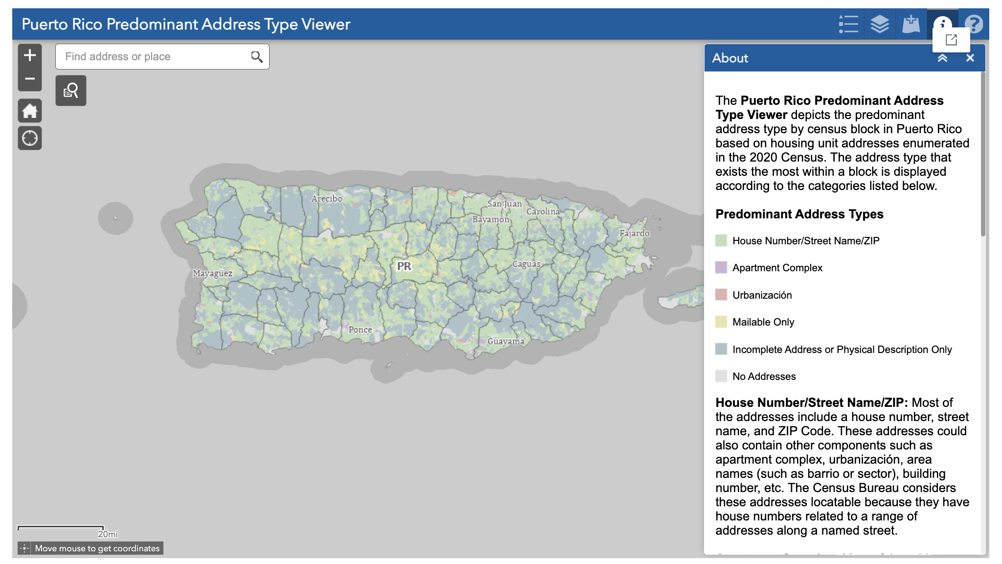 An image showing an ArcGIS dashboard of a map of Puerto Rico