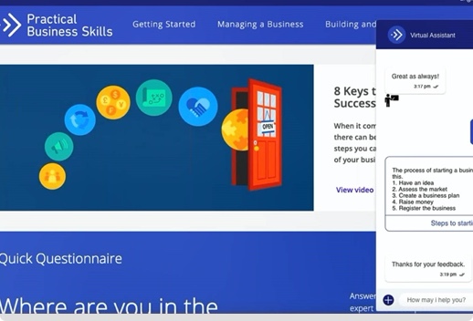 Screenshot of the Practical Business Skills website