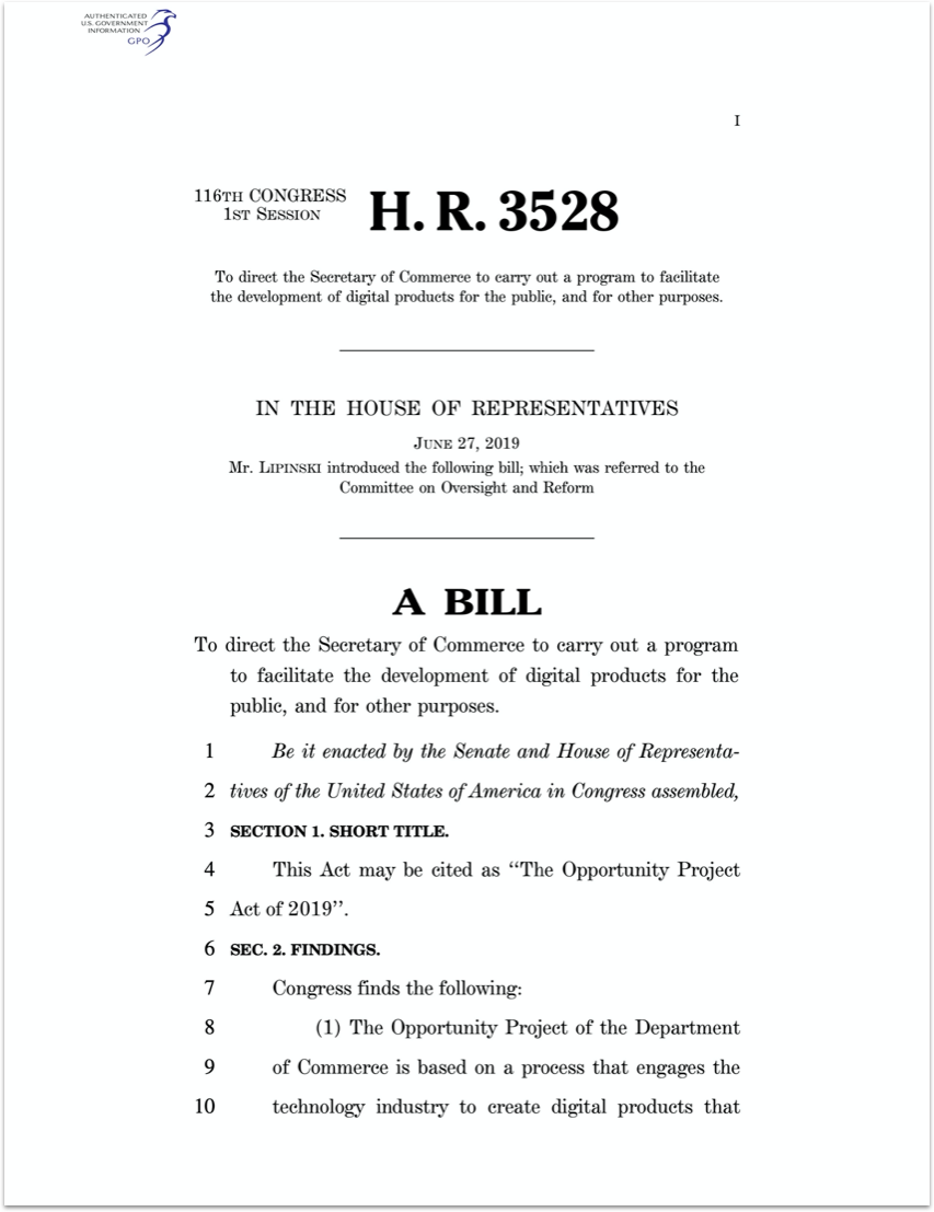Image of a legislative bill