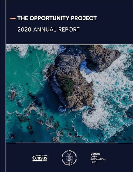 A cover of a pdf with the title The Opportunity Project 2020 Annual Report